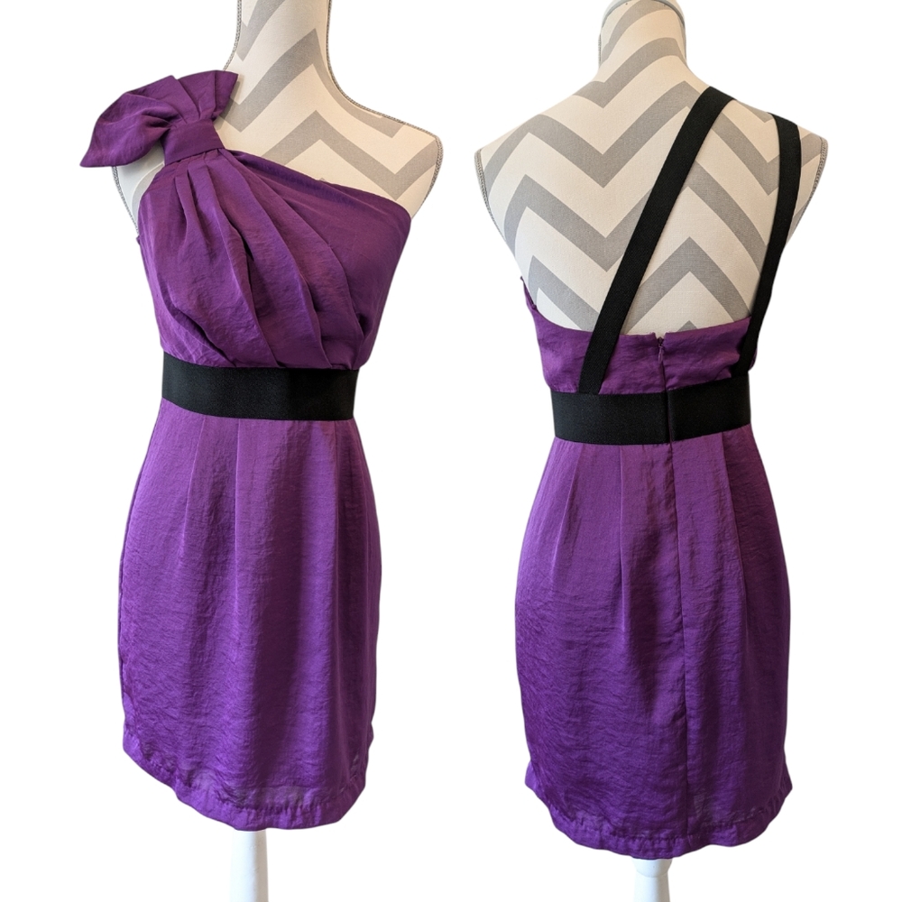 Bcbg Generation One Shoulder Open Back Dress Size… - image 1